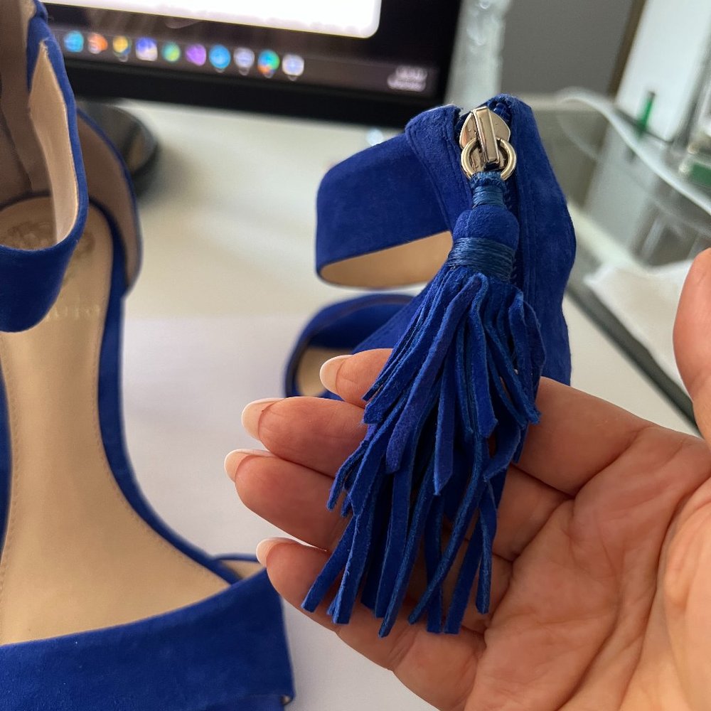 Ankle Strap Suede Sandals with tassel - Picture 3 of 4